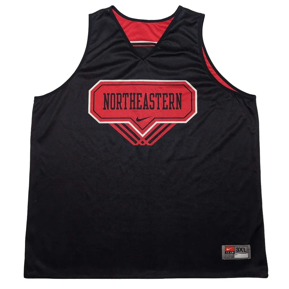 NIKE Northeastern Huskies Basketball‎ Reversible Practice Jersey Black Red 3XL